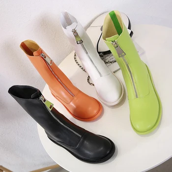 Retro Women Martin Boots Front Zipper Design Solid Round Toe Short Ankle Boots Flats Heeled Low Heels Fashion Casual Dress Shoes
Retro Women Martin Boots Front Zipper Design Solid Round Toe Short Ankle Boots Flats Heeled Low Heels Fashion Casual Dress Shoes
