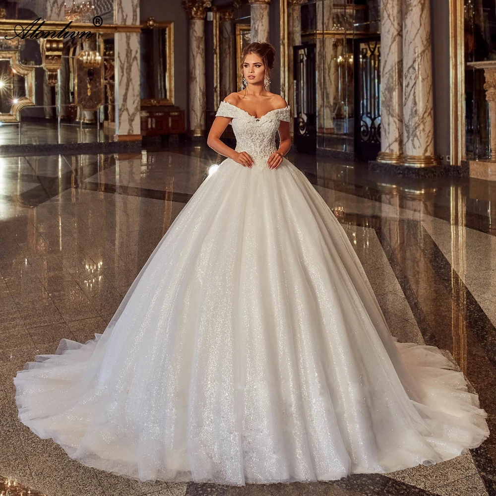 Alonlivn Luxury Voile Scalloped Lace Up Beading Pearls A-Line Wedding Dresses vestido de noiva
Alonlivn Luxury Voile Scalloped Lace Up Beading Pearls A-Line Wedding Dresses vestido de noiva