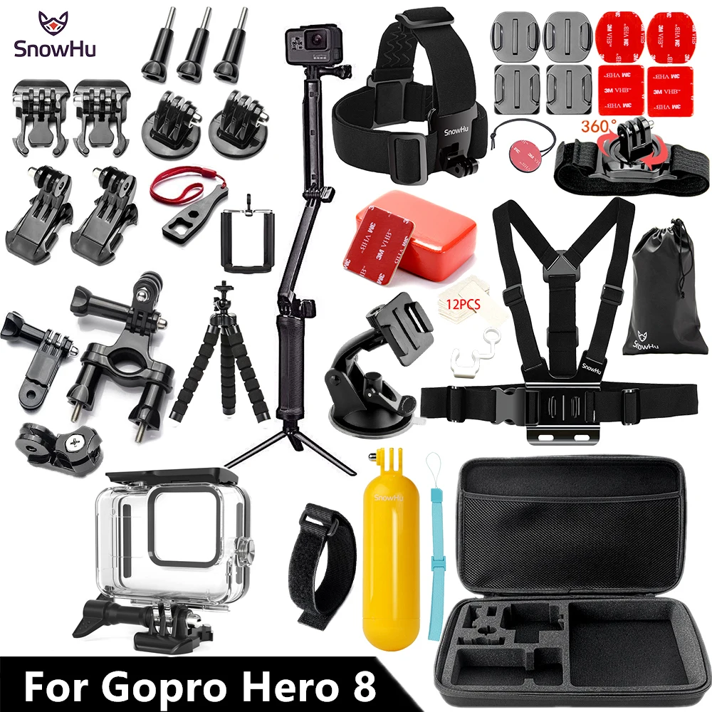 Водонепроницаемый чехол SnowHu для GoPro Hero 8 Black 45 м защитный дайвинга крепление