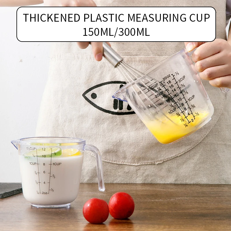 Plastic Measuring Cup Stackable Liquid Measuring Container Clear Scale Show Transparent Mug Pour Spout Cooking Tools 150/300ml
Plastic Measuring Cup Stackable Liquid Measuring Container Clear Scale Show Transparent Mug Pour Spout Cooking Tools 150/300ml