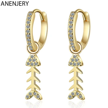 ANENJERY Temperament Fishbone Dangle Earrings Cubic Zircon Earring Jewelry For Women S-E1007
ANENJERY Temperament Fishbone Dangle Earrings Cubic Zircon Earring Jewelry For Women S-E1007
