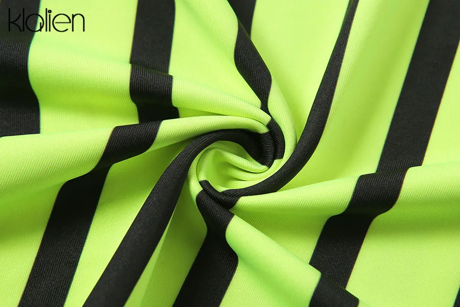 KLALIEN spring fall long sleeve turtleneck zipper fashion casual dress women high street striped mini bodycon dress 2020 new