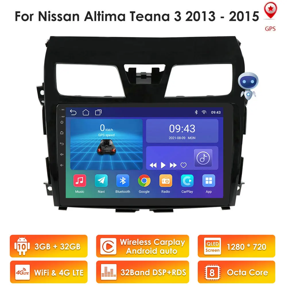 Автомагнитола на Android 10 мультимедийный проигрыватель с GPS видеоплеером для Nissan