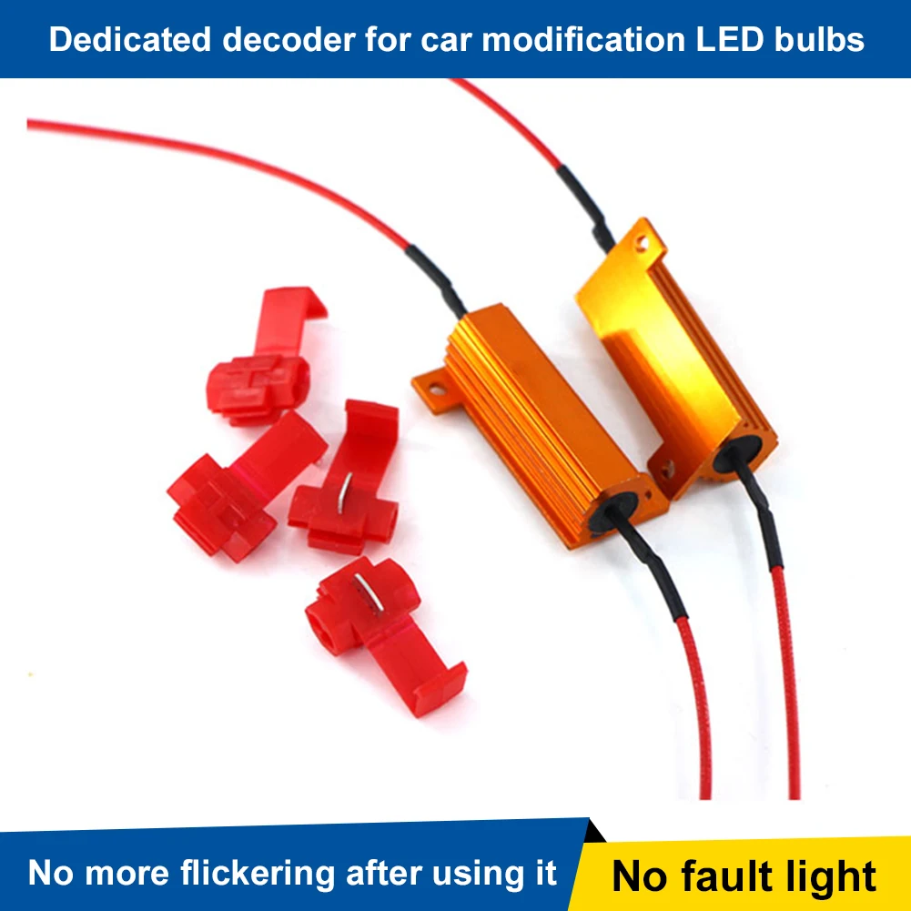 4pcs 50W 6Ω LED Load Resistor Turn Signal Light Blink Flash Fix Load Resistors LED Bulbs Light Error Free Code Canceler Decoder
4pcs 50W 6Ω LED Load Resistor Turn Signal Light Blink Flash Fix Load Resistors LED Bulbs Light Error Free Code Canceler Decoder