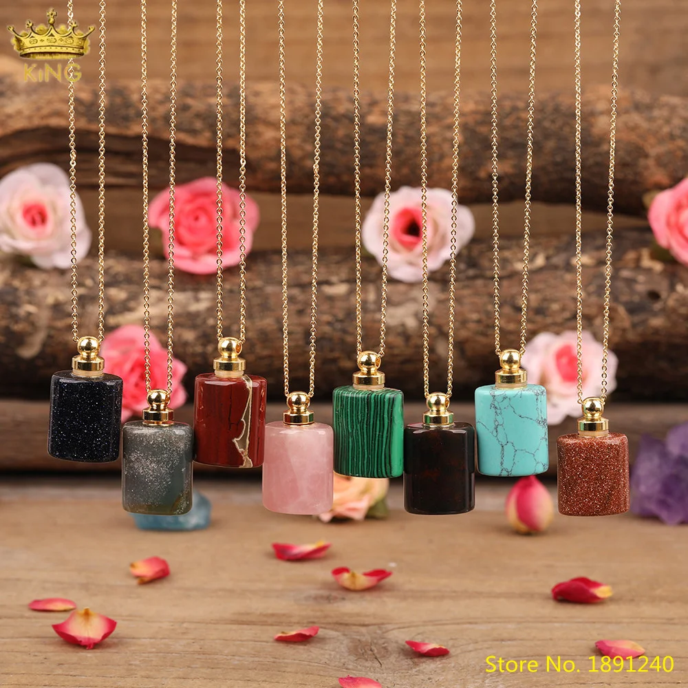 Delicate Women Tiny Pink Quartz Perfume Diffuser Pendant Jewelry Plated Gold Chains Real Stones Bottle Necklace Supplies
Delicate Women Tiny Pink Quartz Perfume Diffuser Pendant Jewelry Plated Gold Chains Real Stones Bottle Necklace Supplies