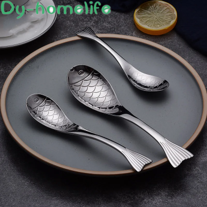 304 Stainless Steel Spoon Household Tableware Creative Models with Fish Soup Spoon Cartoon One-piece Meal Spoon Multi-size
304 Stainless Steel Spoon Household Tableware Creative Models with Fish Soup Spoon Cartoon One-piece Meal Spoon Multi-size
