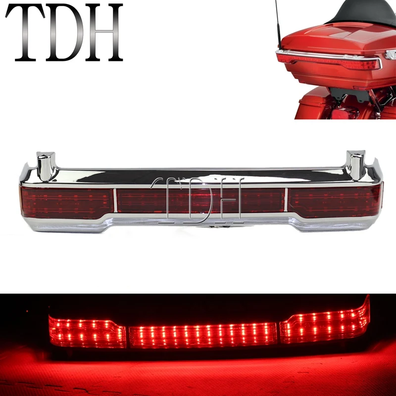 Chrome Motorcycle LED Taillight Brake Stop Light for Harley Touring Road King Electra Glide 2004-2011 Tour Pak Lighting 
Chrome Motorcycle LED Taillight Brake Stop Light for Harley Touring Road King Electra Glide 2004-2011 Tour Pak Lighting