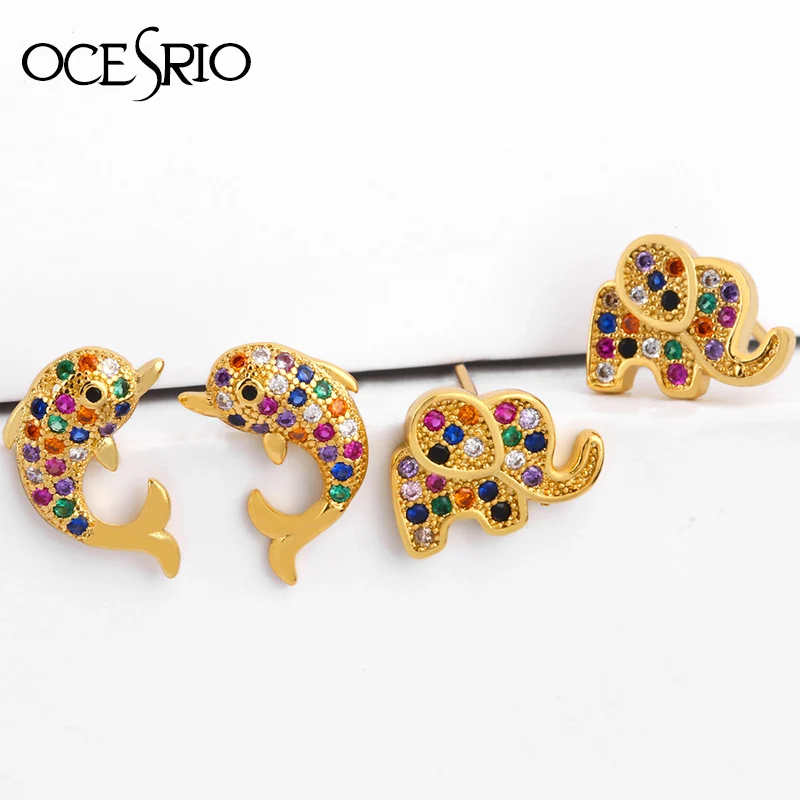 2019 Rainbow 24k Gold Dolphin Stud Earrings Micro Pave Colorful Zirconia Elephant Ear Studs for Women Classic Jewelry ers-r22
2019 Rainbow 24k Gold Dolphin Stud Earrings Micro Pave Colorful Zirconia Elephant Ear Studs for Women Classic Jewelry ers-r22