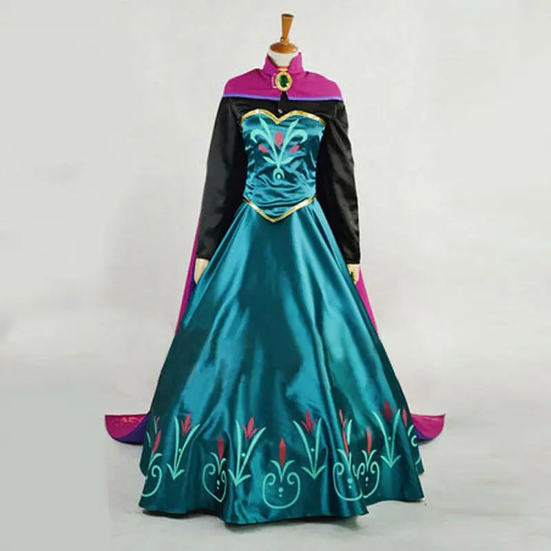 XL Snow Queen anna dress adult 2 princess anna Coronation cosplay costume Movie party women fancy dress Custom 
XL Snow Queen anna dress adult 2 princess anna Coronation cosplay costume Movie party women fancy dress Custom