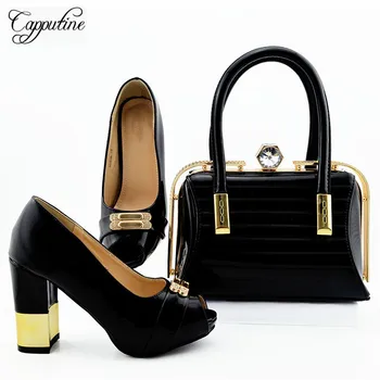 Graceful black high heel evening shoes and handbag set nice matching for lady dress MD006 heel height 9.5cm
Graceful black high heel evening shoes and handbag set nice matching for lady dress MD006 heel height 9.5cm