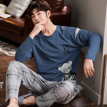 Free Shipping Spring Autumn Mens Pyjamas Sets Cotton Pajamas Long-sleeve Casual Men Pajama Set Plus Size 3XL Sleepwear
Free Shipping Spring Autumn Mens Pyjamas Sets Cotton Pajamas Long-sleeve Casual Men Pajama Set Plus Size 3XL Sleepwear