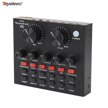 Teyeleec V8 Audio USB External Sound Card Headset Microphone Webcast Personal Entertainment Streamer Live Broadcast for PC Phone
Teyeleec V8 Audio USB External Sound Card Headset Microphone Webcast Personal Entertainment Streamer Live Broadcast for PC Phone