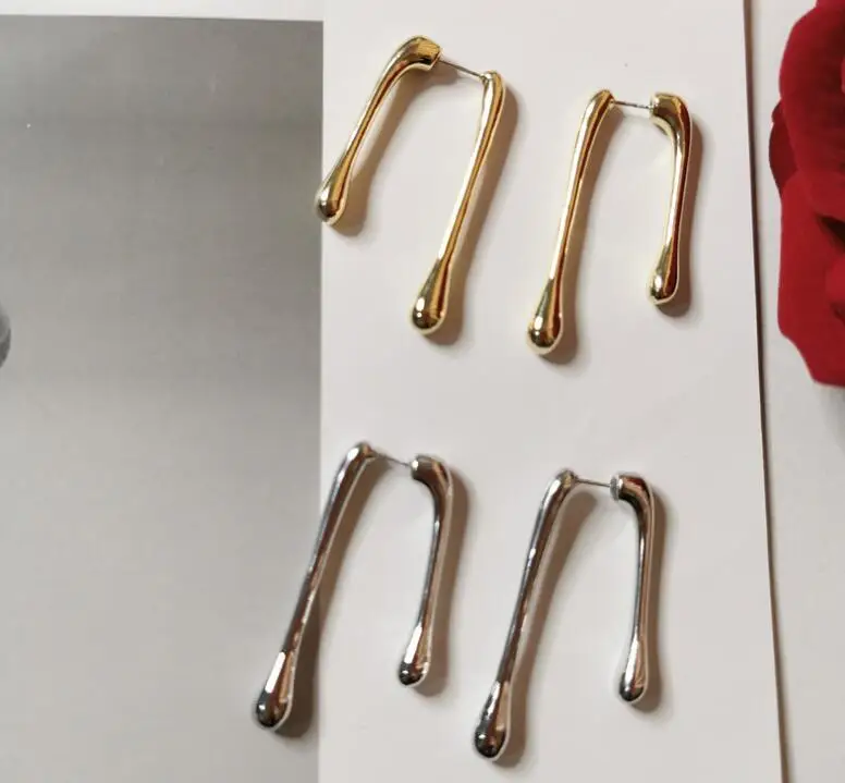 Женские серьги-подвески простые маленькие металлические серьги во французском