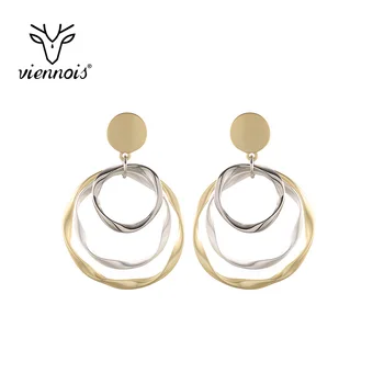 Viennois Korean Style Fashion Drop Earrings Three Layer Hollow Round Earrings Statement Round Dangle Drop Earrings for Women
Viennois Korean Style Fashion Drop Earrings Three Layer Hollow Round Earrings Statement Round Dangle Drop Earrings for Women
