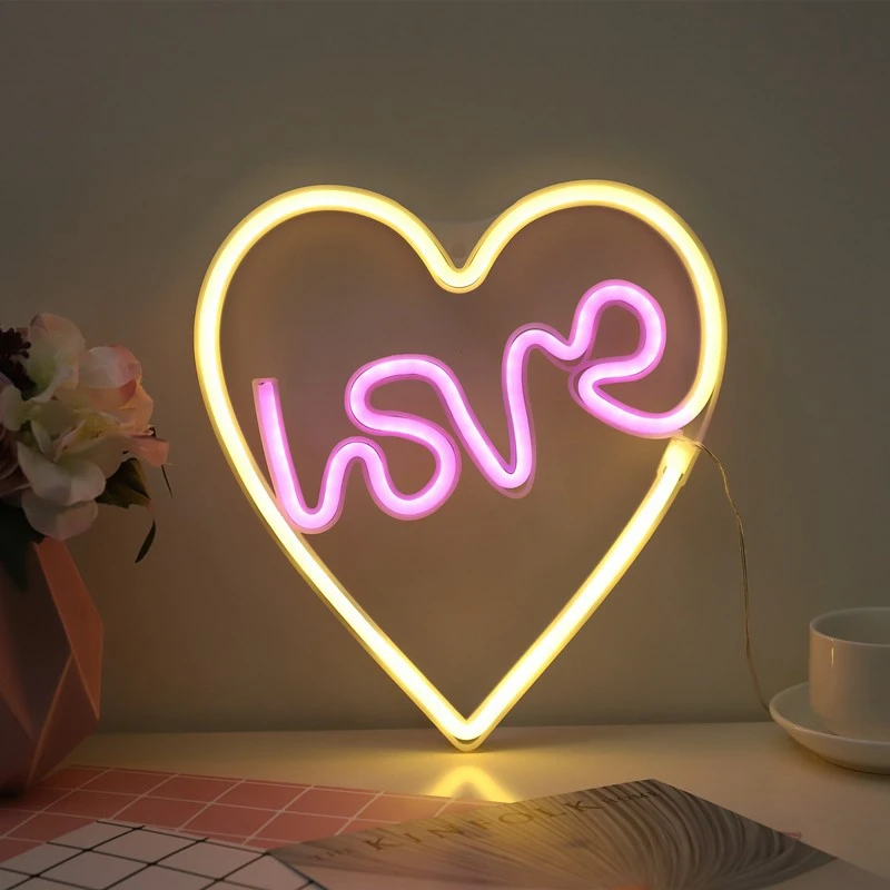 Creative Love in Heart Led Neon Sign Light for Holiday Xmas Party Wedding Decorations Bar Home Wall Decor Fashion Lighting
Creative Love in Heart Led Neon Sign Light for Holiday Xmas Party Wedding Decorations Bar Home Wall Decor Fashion Lighting