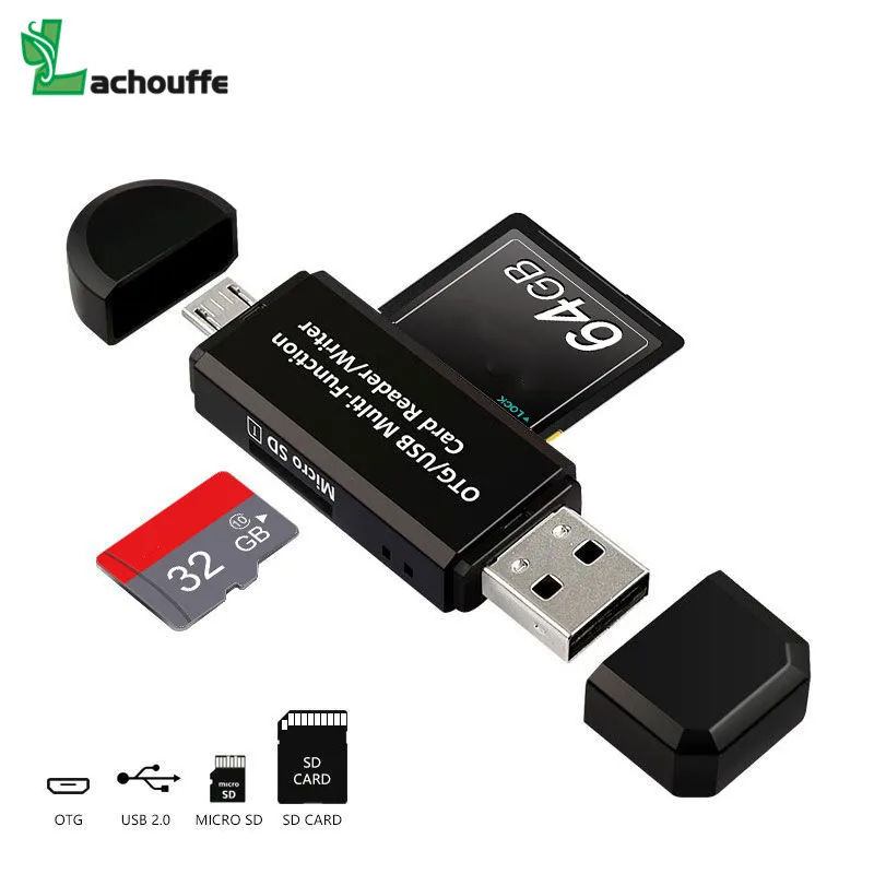 

Micro USB OTG 2 in 1 USB 2.0 Adapter SD Card Reader For Android Phone Tablet PC Memery Cards Reading Device Free shipping