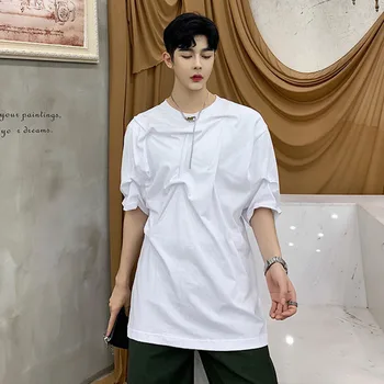 EWQ / men's wear 2020 summer solid color irregular fold design loose men's short sleeve T-shirt tee loose causal tops 9Y1723
EWQ / men's wear 2020 summer solid color irregular fold design loose men's short sleeve T-shirt tee loose causal tops 9Y1723