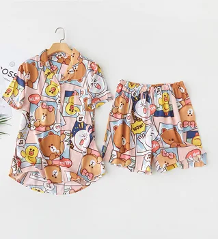 Cute Cotton Short Sleeve Shorts Home Suit Women Pajamas Set Cool Summer Breathable Home Clothes Multi Color Female Sleepwear Set
Cute Cotton Short Sleeve Shorts Home Suit Women Pajamas Set Cool Summer Breathable Home Clothes Multi Color Female Sleepwear Set