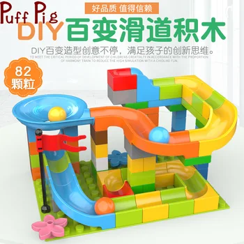 82Pcs Marble Race Run Building Block Big Size DIY Educational Toys Compatible Duplo Blocks Funnel Slide Bricks Toys for Children
82Pcs Marble Race Run Building Block Big Size DIY Educational Toys Compatible Duplo Blocks Funnel Slide Bricks Toys for Children