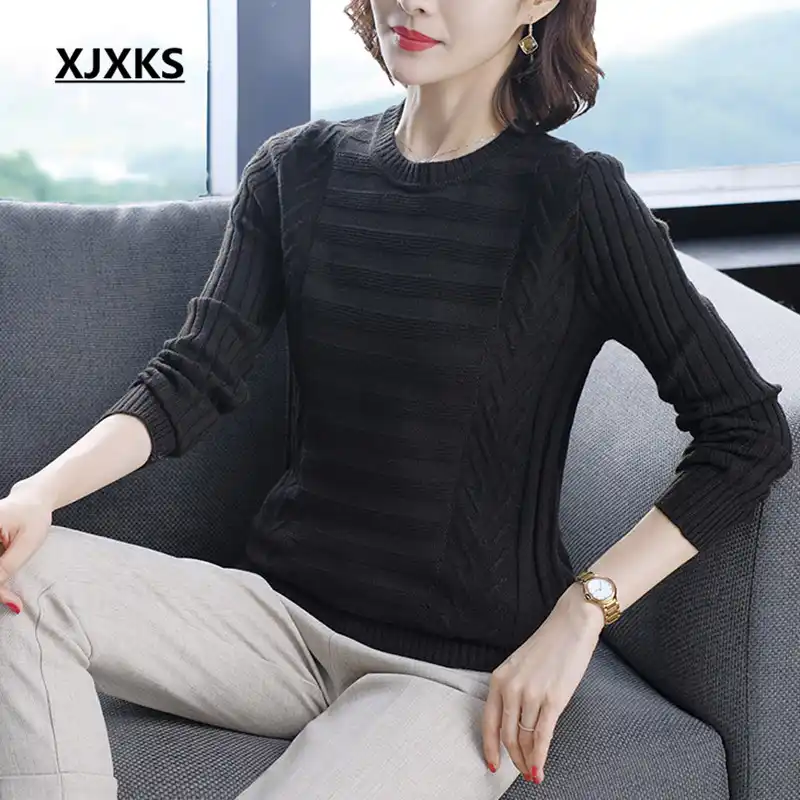 xjxks new 2019 autumn winter womens cashmere sweater high