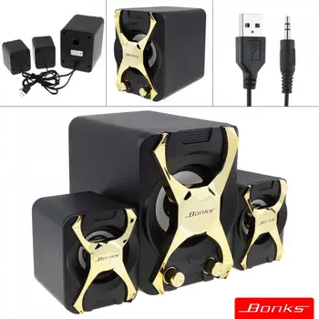 Bonks K2 Notebook Combination Speakers with Vigorous Bass Adjustment and Full-Frequency Volume Control Knob for Desktop
Bonks K2 Notebook Combination Speakers with Vigorous Bass Adjustment and Full-Frequency Volume Control Knob for Desktop