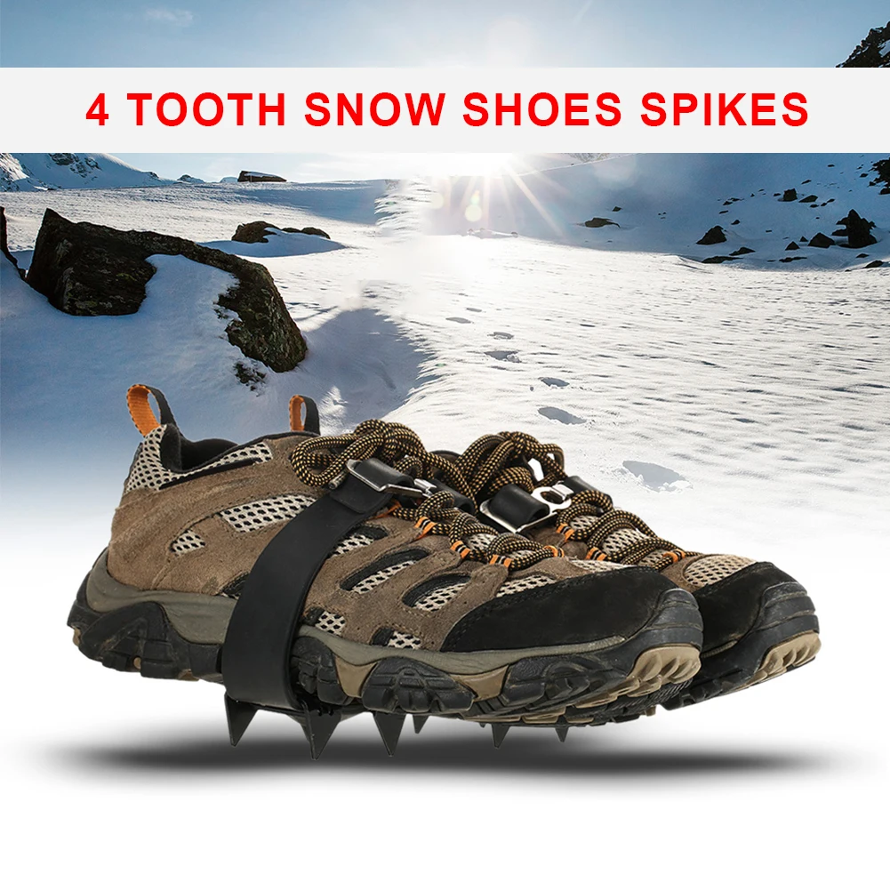 1 пара 4 зубца спортивные Нескользящие захваты для льда снега шипы обуви ботинок