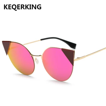 KEQERKING brand cat eye sunglasses female fashion color luxury flat top glasses elegant trend UV400 large sunglasses
KEQERKING brand cat eye sunglasses female fashion color luxury flat top glasses elegant trend UV400 large sunglasses