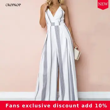 Summer Romper Wide Leg Jumpsuit Striped Print Pant Women Sexy Backless Tops Elegant One Piece Clothes Trouser 2020 Pink Overalls
Summer Romper Wide Leg Jumpsuit Striped Print Pant Women Sexy Backless Tops Elegant One Piece Clothes Trouser 2020 Pink Overalls