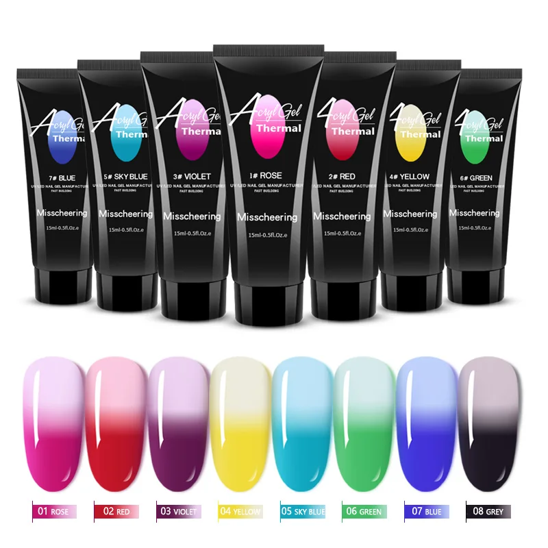 15Ml Temperature Change Extension Builder 8 different colors Gel UV LED Acrylic Nail Polish Manicure Tips no needing Nail form
15Ml Temperature Change Extension Builder 8 different colors Gel UV LED Acrylic Nail Polish Manicure Tips no needing Nail form