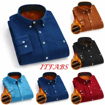 Men's Plus Velvet Padded Corduroy Shirt Turn Down Collar Single Breasted Pockets Casual Winter Warm Male Long Sleeve Shirt
Men's Plus Velvet Padded Corduroy Shirt Turn Down Collar Single Breasted Pockets Casual Winter Warm Male Long Sleeve Shirt