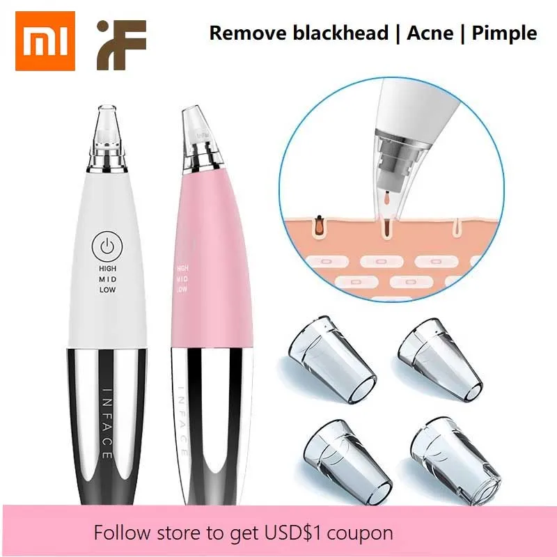 Xiaomi inFace Blackhead Remover Machine Skin Care Facial Clean Face Beauty Instrument Acne Pimple Removal Tool Vacuum Suction
Xiaomi inFace Blackhead Remover Machine Skin Care Facial Clean Face Beauty Instrument Acne Pimple Removal Tool Vacuum Suction