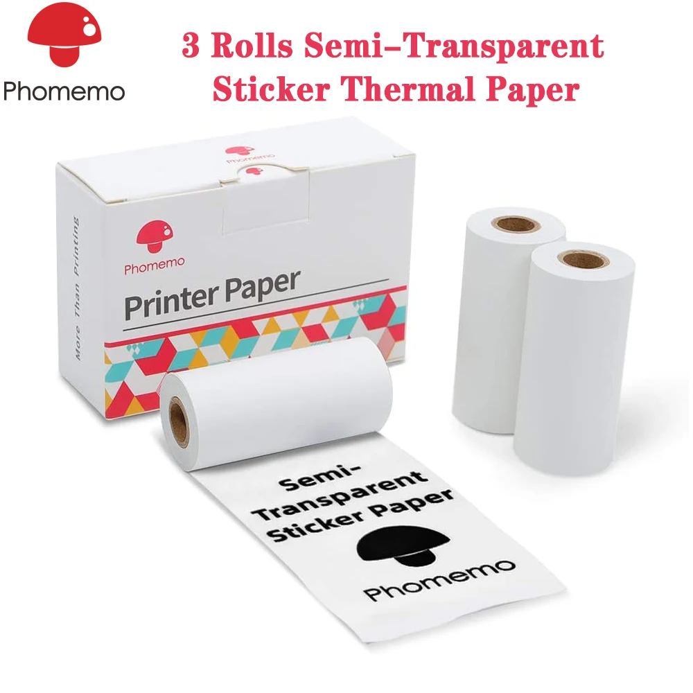 3 Rolls Phomemo Semi-Transparent Sticker Thermal Paper For Phomemo M02/M02 Pro/M02S Mini Bluetooth Pocket Printer 50mm x 2.5m
3 Rolls Phomemo Semi-Transparent Sticker Thermal Paper For Phomemo M02/M02 Pro/M02S Mini Bluetooth Pocket Printer 50mm x 2.5m