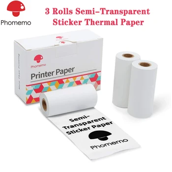 3 Rolls Phomemo Semi-Transparent Sticker Thermal Paper For Phomemo M02/M02 Pro/M02S Mini Bluetooth Pocket Printer 50mm x 2.5m 
3 Rolls Phomemo Semi-Transparent Sticker Thermal Paper For Phomemo M02/M02 Pro/M02S Mini Bluetooth Pocket Printer 50mm x 2.5m