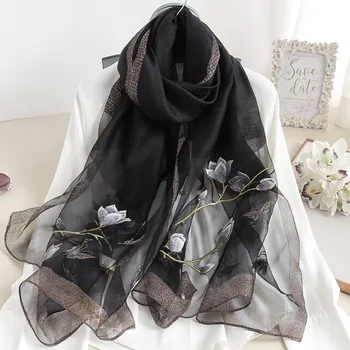 New silk wool scarf women flower Cape retro embroidery Magnolia thick Bib Cape scarves 
New silk wool scarf women flower Cape retro embroidery Magnolia thick Bib Cape scarves