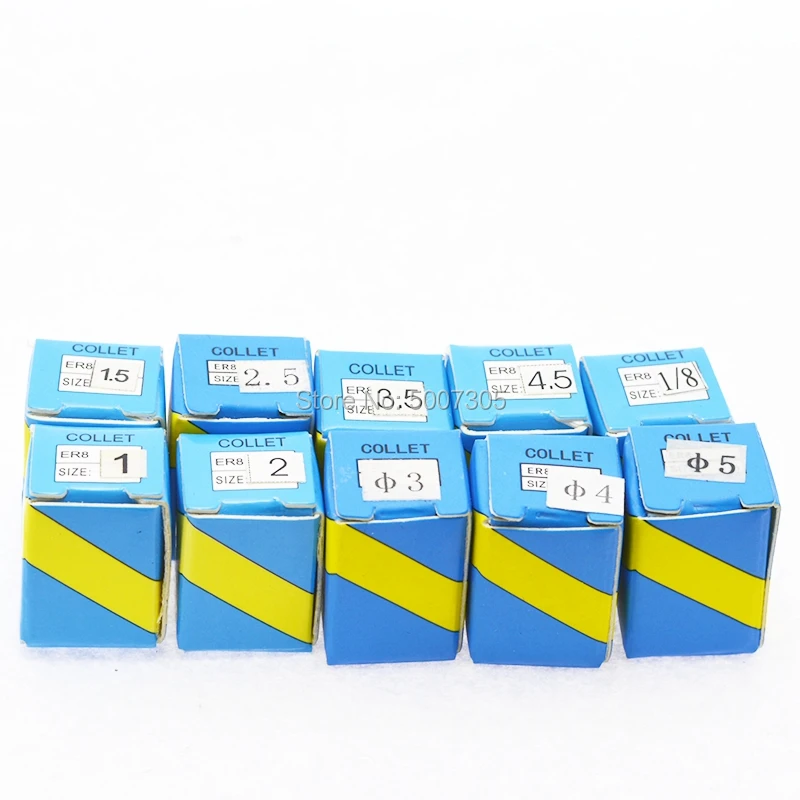 Free Shipping 10pcs ER8 1mm to 5mm Precision Collet Chuck Set Spring Collet Chuck For CNC Milling Machine Engraving Lathe Tool
Free Shipping 10pcs ER8 1mm to 5mm Precision Collet Chuck Set Spring Collet Chuck For CNC Milling Machine Engraving Lathe Tool