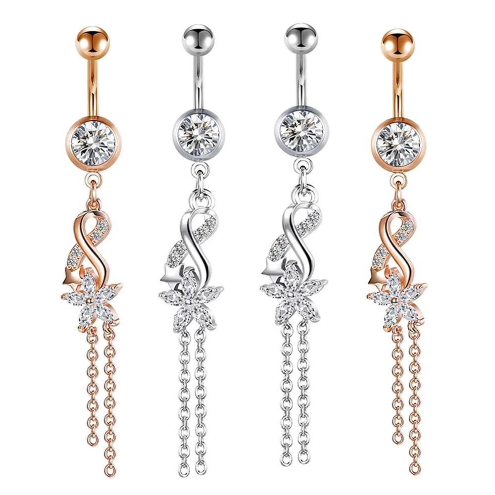 Surgical Steel Belly Button Rings Cute Dangle Navel Rings Piercing Rhinestones Ball Navel Ring 14G Wholesales Drop Shippings
Surgical Steel Belly Button Rings Cute Dangle Navel Rings Piercing Rhinestones Ball Navel Ring 14G Wholesales Drop Shippings
