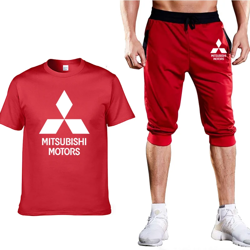 Новые летние мужские футболки Mitsubishi автомобильные брелки с логотипом печати