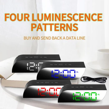 Mirror Alarm Clock LED Digital Display Electronic Time Temperature Calendar Table Alarm Clock USB Charging Student Desk Clocks
Mirror Alarm Clock LED Digital Display Electronic Time Temperature Calendar Table Alarm Clock USB Charging Student Desk Clocks