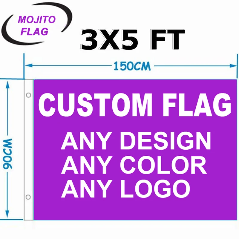 3 'x 5' пользовательские флаги баннера 3x5 футов Летающий 100D полиэстер рекламный