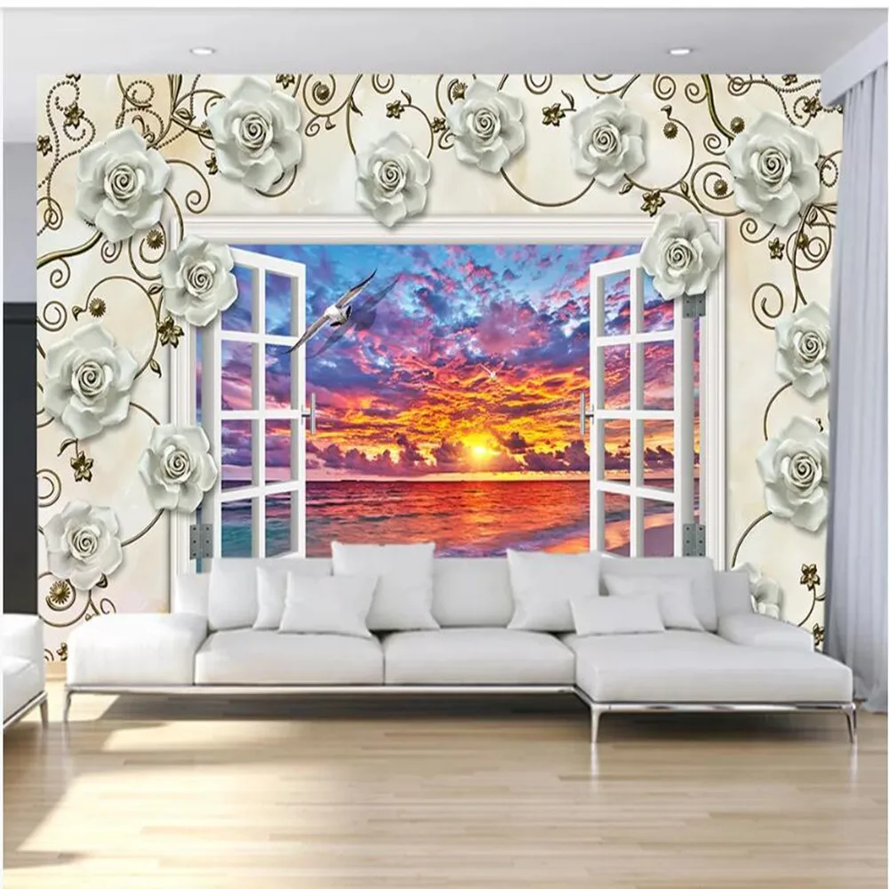 Milofei manufacturers custom 3D line pattern window landscape background wallpaper mural
Milofei manufacturers custom 3D line pattern window landscape background wallpaper mural