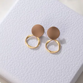 Fashion Korean Statement Brown Round Earrings for Women Vintage Geometeic Small Matte Gold Hanging Dangle Earrings 2020 jewelry
Fashion Korean Statement Brown Round Earrings for Women Vintage Geometeic Small Matte Gold Hanging Dangle Earrings 2020 jewelry