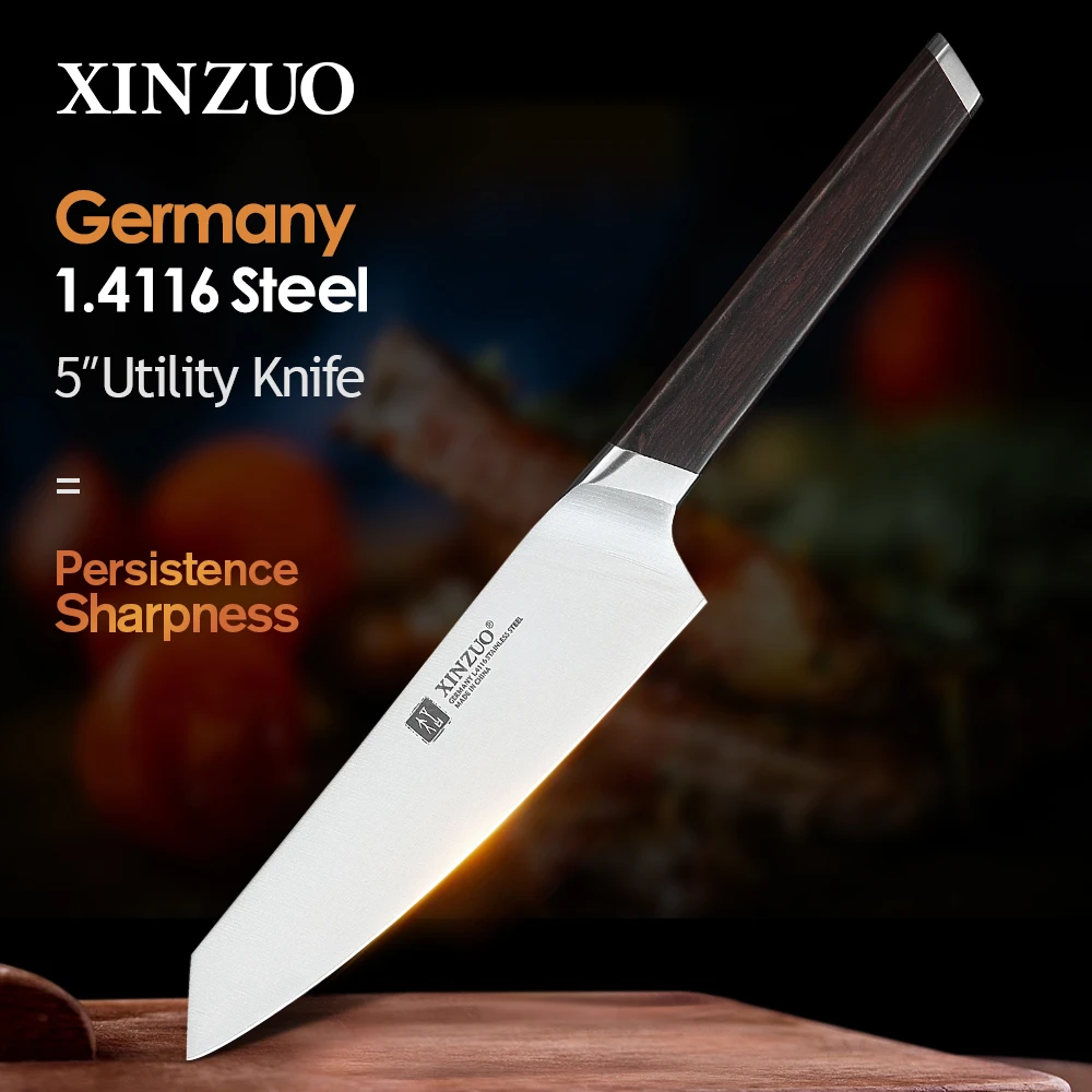 XINZUO 5" Utility Knife Stainless Steel Kitchen Knife Best Paring Fruit Multi-purpose Knives Ebony Handle Gift Knives
XINZUO 5" Utility Knife Stainless Steel Kitchen Knife Best Paring Fruit Multi-purpose Knives Ebony Handle Gift Knives
