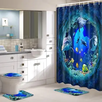 Sea Dolphin Curtains Shower Curtain Bathroom Curtain Hooks Waterproof Window Polyester Fiber Blue Ocean Toilet Eco-Friendly
Sea Dolphin Curtains Shower Curtain Bathroom Curtain Hooks Waterproof Window Polyester Fiber Blue Ocean Toilet Eco-Friendly