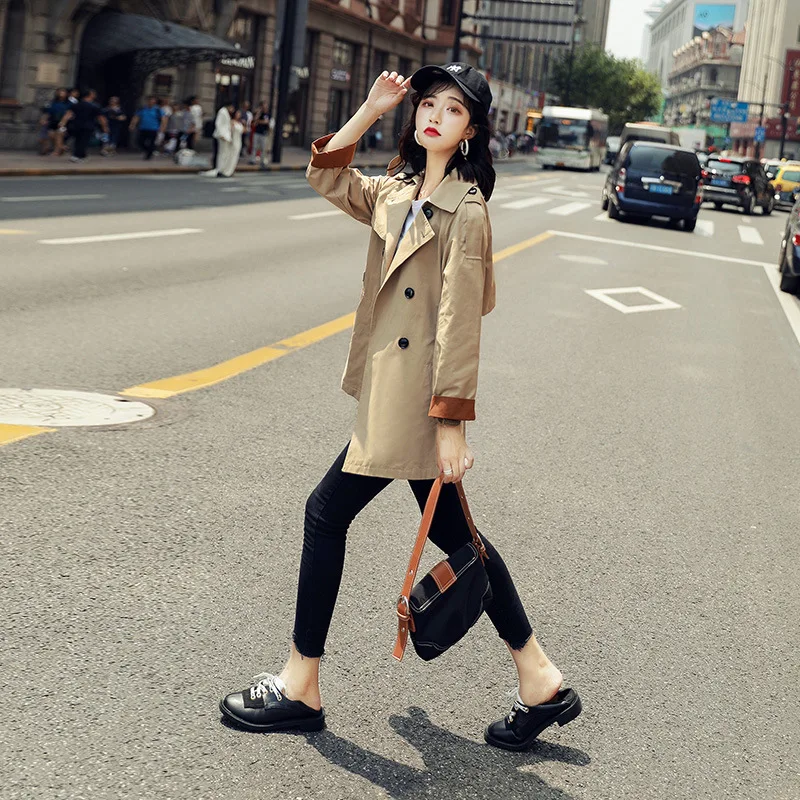 Waitmore Trench Coat Women's Mid-length Short-height 2019 Early Autumn Popular Thin Contrast Color Coat Fashion
Waitmore Trench Coat Women's Mid-length Short-height 2019 Early Autumn Popular Thin Contrast Color Coat Fashion