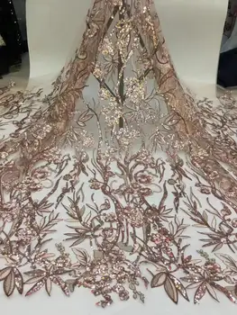 Latest Rose Gold Sequins African Embroidery Tulle Lace Fabric 2019 High Quality French Mesh Lace Fabric With Sequins 5 Yards
Latest Rose Gold Sequins African Embroidery Tulle Lace Fabric 2019 High Quality French Mesh Lace Fabric With Sequins 5 Yards