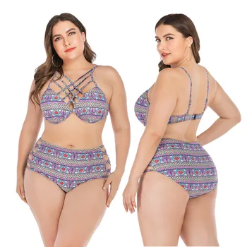 Women's Sexy Plus Size Printed Backless Cross Strap Bikini Split Swimsuit Push up Padded Bra bearwear Set #4N4
Women's Sexy Plus Size Printed Backless Cross Strap Bikini Split Swimsuit Push up Padded Bra bearwear Set #4N4
