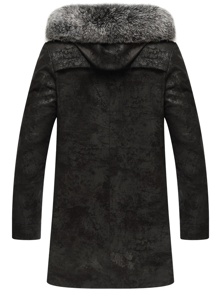 Фото Мужская зимняя куртка из натуральной кожи с подкладкой натурального меха норки