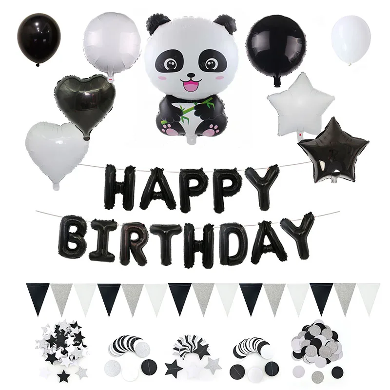 White Black Panda Bear Balloon Confetti Garland Flag Birthday Party Kids Room Decoration Ballon Kit Baby Shower DIY Supplies
White Black Panda Bear Balloon Confetti Garland Flag Birthday Party Kids Room Decoration Ballon Kit Baby Shower DIY Supplies