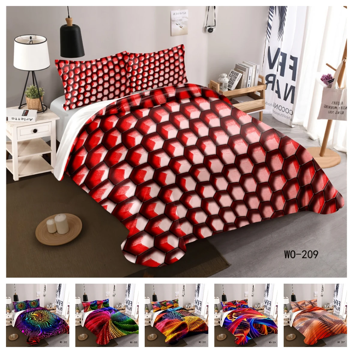 2/3pcs 10 Patterns 3d Digital Abstract Printing Duvet Cover Set 1Quilt Cover +1/2 Pillowcases Single Twin Double Full Queen King
2/3pcs 10 Patterns 3d Digital Abstract Printing Duvet Cover Set 1Quilt Cover +1/2 Pillowcases Single Twin Double Full Queen King