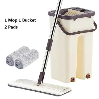 Flat Squeeze Mop and Bucket Hand-Free Wringing Floor Cleaning Mop Wet or Dry Usage Magic Automatic Spin Self Cleaning Lazy Mop
Flat Squeeze Mop and Bucket Hand-Free Wringing Floor Cleaning Mop Wet or Dry Usage Magic Automatic Spin Self Cleaning Lazy Mop